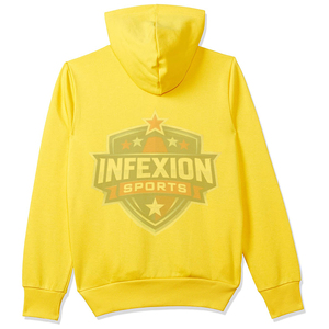 Yellow Hooded Zip-Up Sweatshirt Unisex Regular Fit Casual Solid Color Knitted Fabric Autumn Wear - Product Image 2