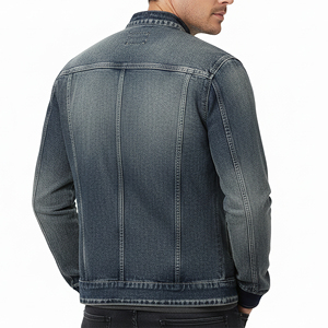 OEM/ODM Custom Made Dark Stone Washed Denim <b>Jacket</b> Casual Wear Faded Oversize Fit Distressed Denim <b>Jacket</b> For <b>Men</b> - Product Image 3