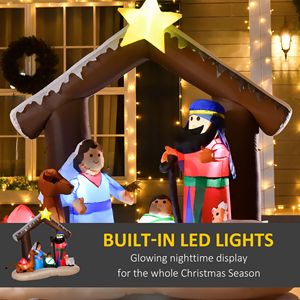 Presepe Gonfiabile Natalizio da Esterno con Luci LED, Set da 6 Pezzi, Decorazione da Giardino in Materiale Resistente - Product Image 4