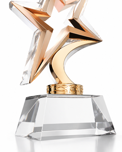 Exquisite Star Shaped Crystal Glass <b>Plaque</b> Award <b>Trophy</b>:Dazzling Symbol of Achievement and for Honoring Outstanding Performance - Product Image 2