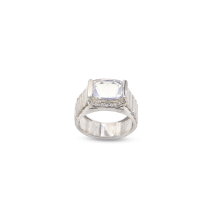Anillo de Plata de Ley 925 con Cuarzo Lunar Natural, Chapado en Rodio, Joyería Fina OEM ODM - Product Image 2