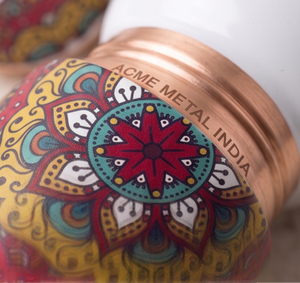 Unique Mandala Printed Copper Water Bottle Stylish Eco Friendly Bottle Reusable Bohemian Design Drinkware For Yoga Gym And Home - Product Image 3