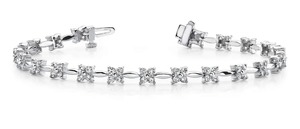 Pulsera de Plata de Ley 925 de Buena Calidad con Flor de Moissanita y Diamante Cultivado en Laboratorio para Mujer, Joyería Clásica Brillante - Product Image 2