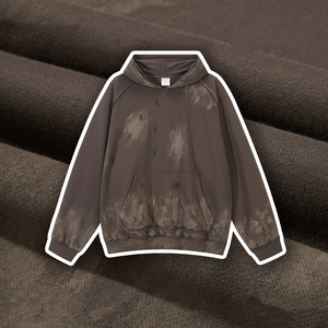 High Quality Heavyweight Pullover <b>Screen</b> Print Vintage Acid <b>Washed</b> Pullover Street Wear 3D Embossing for Men - Product Image 4