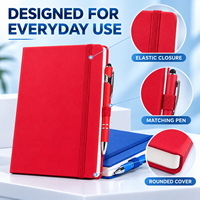 Carnet A5 en PU à couverture rigide avec sangle élastique, journal ligné, bloc-notes pour le bureau et les affaires