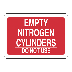Panneau de signalisation durable « Cylindres d'azote vides Brady - Ne pas utiliser » pour la sécurité en laboratoire et industrielle, fabriqué en Corée - Product Image 2