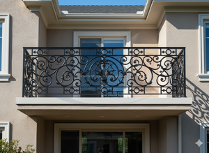 Royal Cast Iron Modern Balcony Railing Panel with Smooth Grey Polished Finish and 5-Year Warranty for Elegant Home Exteriors - Product Image 3