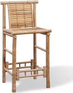 Wholesale Bamboo <b>Bar</b> Chair Natural Solid Frame Weather Resistant Durable High <b>Stool</b> Seating for Indoor Outdoor Patio Furniture - Product Image 2