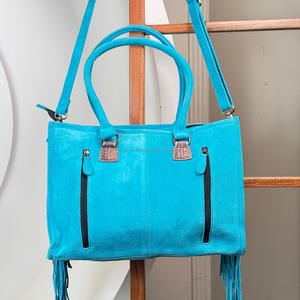 Bolso bandolera de cuero de gamuza con estampado a mano de punto de bota de diseñador para mujer, bolsos de mano grandes personalizados - Product Image 5