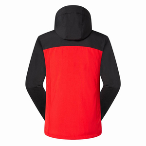 Veste sportive imperméable à capuche bleue pour homme, col montant, fermeture éclair, coupe classique, hiver - Product Image 2