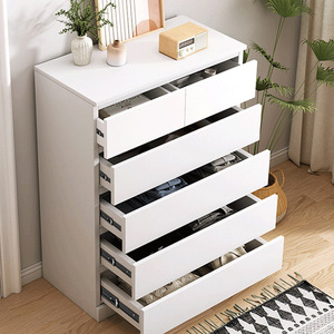 Armoire haute de luxe moderne, armoire de rangement en bois massif, commode à 6 tiroirs pour le rangement de la chambre à coucher, salon, appartement - Product Image 2