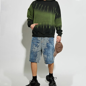 Shorts en jean slim déchirés pour homme, haute qualité, performance supérieure, effet froissé léger, pour l'été, style streetwear, ceinture incluse, fabriqué au Pakistan - Product Image 2