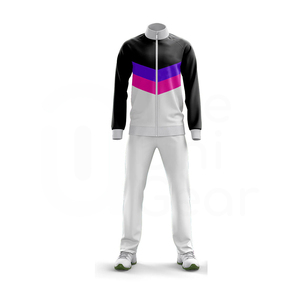 Conjunto Deportivo Unisex con Bloques de Color, Chaqueta Deportiva con Cremallera Completa y Bolsillos Laterales, y Pantalones Deportivos Blancos para Otoño - Product Image 5