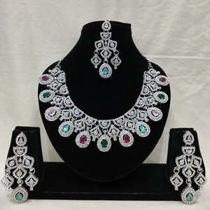 American Diamond <b>Fashion</b> <b>Necklace</b> Set-Elegant and Dazzling - Product Image 1