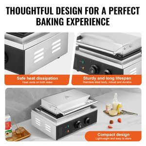 Commercial 1500W <b>Waffle</b> <b>Maker</b> 6PCS Non-Stick Stainless Steel Baker Machine for Corn Hot Dogs <b>Waffles</b> Temp <b>Waffle</b> <b>Maker</b> - Product Image 5