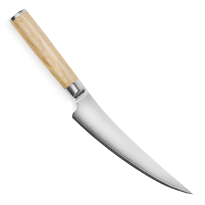 Custom Damascus Filleting <b>Knife</b> with Wooden Handle Handmade <b>Kitchen</b> <b>Knife</b> <b>Sharp</b> Professional Fishing <b>Knife</b> with Leather Sheath - Product Image 1