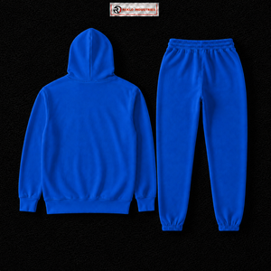Survêtement bleu à capuche avec imprimé de personnage, tenue décontractée longue pour adultes, saison automne, 100 % coton, design respirant, en promotion - Product Image 6