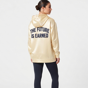 Sweat à capuche oversize pour femme 100 % polyester, épaules tombantes, style sportswear, broderie chenille en polyester épais pour femme - Product Image 6