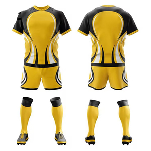 ชุดรักบี้พิมพ์ลายแบบซับลิเมชั่นสั่งทำได้ แห้งเร็ว ระบายอากาศดี ขายดี มีสินค้าในสต็อก ผลิตในปากีสถาน - Product Image 4