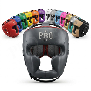 Hot Sale Customized Embroidery Logo Leather Boxing <b>Head</b> Guard Full Face Protection MMA <b>Training</b> Sparring Gear Competition Pads - Product Image 1