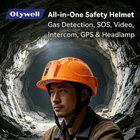 Casques de sécurité avec détecteur de fuite de gaz intégré et alarme pour la construction et les mines