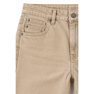 Jeans de Mujer de Cintura Alta, Corte Holgado, Lavado a la Piedra, Estilo Hip Hop, Color Beige Arena, Tallas XS-6XL - Product Image 4