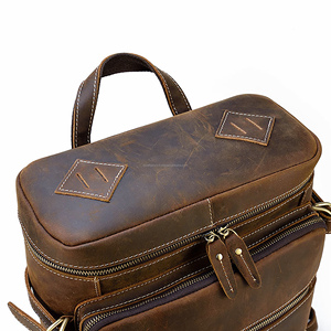Sac à dos pour homme en cuir véritable durable, fermeture magnétique, léger, résistant à l'eau, pour voyage, randonnée, ordinateur portable - Product Image 5