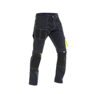 Pantalon de travail pour homme en toile décontractée, haute visibilité, réfléchissant, avec braguette zippée en Cordura, personnalisable, utilitaire, construction renforcée aux genoux, sécurité - Product Image 3