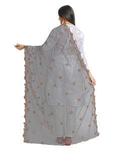 Magnifique dupatta en tissu filet indien et pakistanais, best-seller, avec broderie fantaisie, pour mariage, tenue traditionnelle pour femmes et jeunes filles - Product Image 5