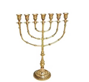 Ménorah en métal faite à la main, chandelier juif Hanukkah à 9 branches, porte-bougie, décoration de table, cadeau religieux, vente en gros - Product Image 6