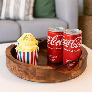 Hot Seller Plateau de service en bois d'acacia rond écologique en gros pour la maison, l'hôtel et le restaurant - Product Image 3