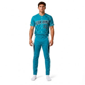 Custom Team Baseball Uniform Men Jersey Pants Set Sublimation Full Button Performance Sportswear OEM Private Label Manufacturer - Product Image 1
