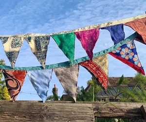 Multicolor Fabric Bunting Flags Decorative <b>Banner</b> Vintage Style Party Garden Decoration Wedding Party Decor - Product Image 1