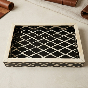 Bandeja Rectangular Hecha a Mano con Incrustaciones de Resina, Diseño Marroquí, Bandeja Decorativa para Servir, para Mesa de Centro, Tocador y Otomanas - Product Image 2