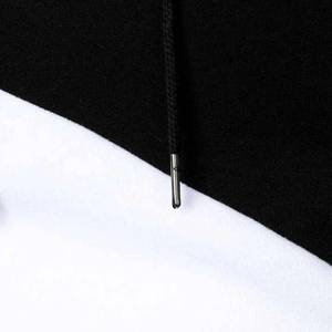 เสื้อสเวตเชิ้ตมีฮู้ดผู้ชาย ทรงเข้ารูป สไตล์ลำลอง แขนยาว ผ้าถัก สำหรับใส่ในฤดูใบไม้ร่วง ดีไซน์สีดำขาว - Product Image 6