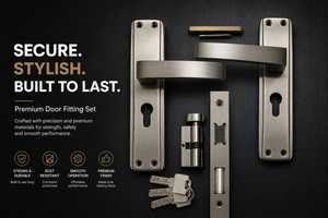 Premium Zinc Alloy Mortise Door <b>Lock</b> Set | Modern Lever Interior Door Handle Cylinder Keys Rust Resistant Ambidextrous KELLTON - Product Image 2