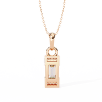 Pendentif en diamant cultivé en laboratoire VEER DIAMOND, couleur D-E-F, clarté VVS/VS, or jaune, rose, blanc, argent massif, bijoux fins de luxe