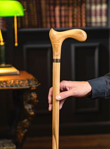 Handcrafted <b>Wooden</b> Walking Cane with Curved Ergonomic <b>Handle</b> Classic Walking Stick Vintage Style Handmade Cane Gift - Product Image 2
