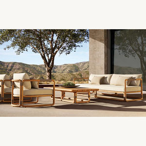 Sofá de teca para exteriores de hotel, conjunto de muebles de exterior para resort, sofás de jardín, sofá moderno para villa, muebles de patio para exteriores - Product Image 1