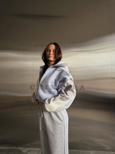 เสื้อฮู้ดครอปแขนยาวผู้หญิงรุ่นใหม่ปี 2026 สไตล์ลำลองแนวสตรีทแวร์ ODM โลโก้ด้านหน้า ผลิตจากผ้าฝ้าย/ใยไผ่ - Product Image 4