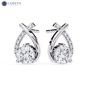 Lab Grown Diamond Round Brilient Cut For Engagement <b>Earring</b> With IGI certified Women's Luxury Jewelry - Product Image 1