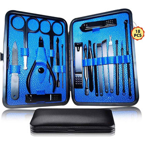 Ensemble de manucure et pédicure 18-en-1 en acier inoxydable – Kit de toilettage professionnel - Product Image 4