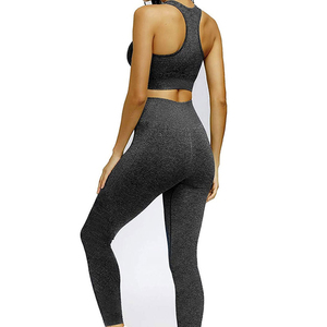 Conjunto de Yoga para Mujer de la Mejor Calidad, Diseño Sólido con Logotipo Frontal, Hecho a Medida, 2 Piezas, Cintura Alta, Secado Rápido y Transpirable - Product Image 2