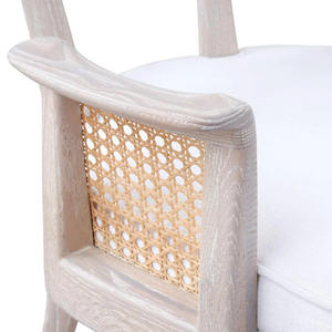 Silla de Comedor NAM HAI, Duradera, Tradicional y Moderna, con Marco de Madera de Roble Macizo, Mimbre de Ratán y Cojín de Tela, Muebles para Comedor con Reposabrazos - Product Image 5