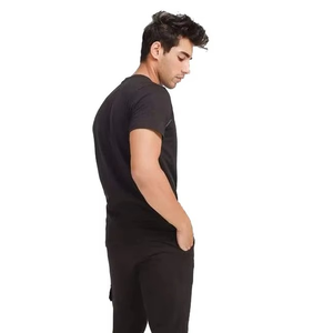 Men’s Summer Casual <b>Tracksuit</b> Soft Cotton Tee & Pants Set, Relaxed Fit,Black Color, Perfect for Gym, Travel and Outdoor Use - Product Image 2