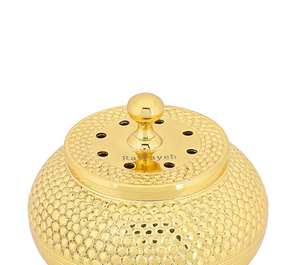 Quemador de Incienso de Lujo Dorado, Porta Incienso Árabe de Metal, Mabkhara Tradicional, Decoración para el Hogar con Fragancia - Product Image 3