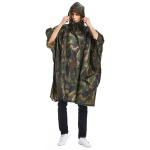 Poncho de pluie unisexe noir imperméable à capuche avec fermeture éclair, coupe longue et ample pour adulte, poncho d'extérieur - Product Image 6