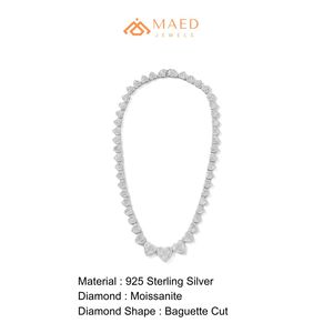 925 Sterling Men's Moissanite Heart Tennis <b>Necklace</b> Luxury Heart Chain Fashion Jewelry 925 Sterling Silver Hiphop Style Party - Product Image 6