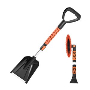Pala da Neve Estensibile da 42 Pollici con Impugnatura Antiscivolo, Spazzola per Neve in Plastica con Testa Girevole a 180 Gradi per Raschietto Ghiaccio e Scopa da Neve - Product Image 5