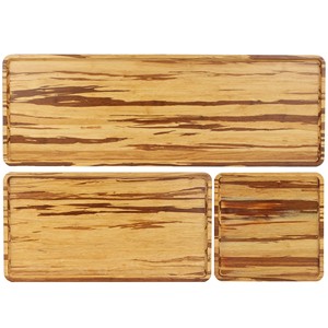 Plateaux et plateaux de service en bois de bambou - Design abstrait moderne du milieu du siècle, vente en gros OEM |   Aqudus Saleem Inde - Product Image 1